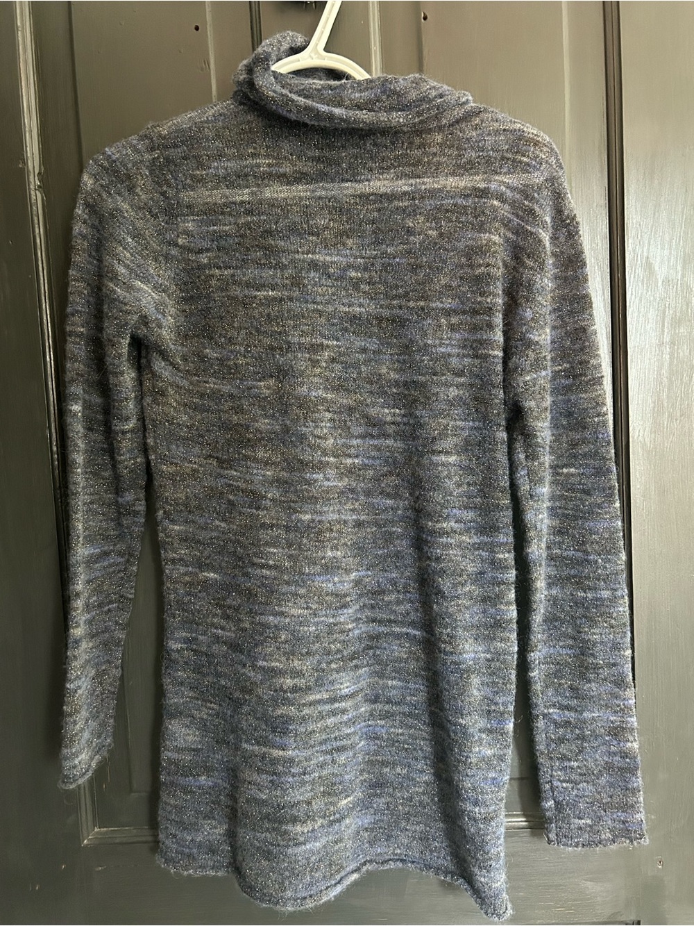 Soft Marl Blue Turtleneck Sweater - Women's